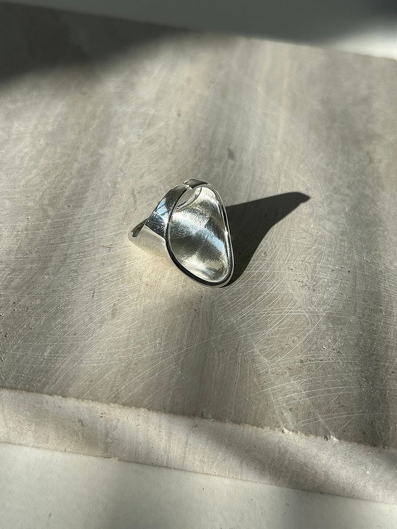 [925silver] Wide flat ring
