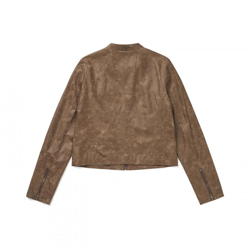 CRACK BROWN LEATHER BIKE JACKET (LEBSSJK5134)