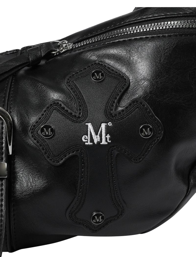 STRUM CROSS LEATHER BELTED SHOULDER BAG UNISEX