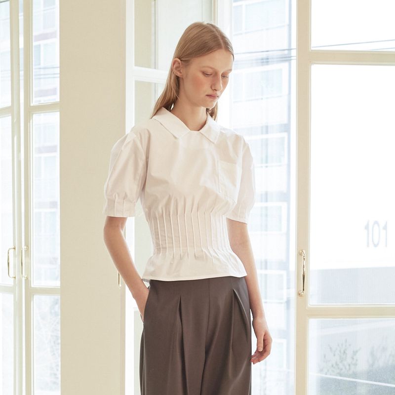 VITALSIGN（バイタルサイン）の「[LINE] Pintuck Pocket Blouse (Ivory)（Tops）」