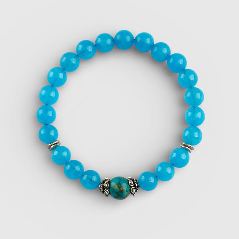 SVB-1021 Aqua Blue Stone Bead Bracelet