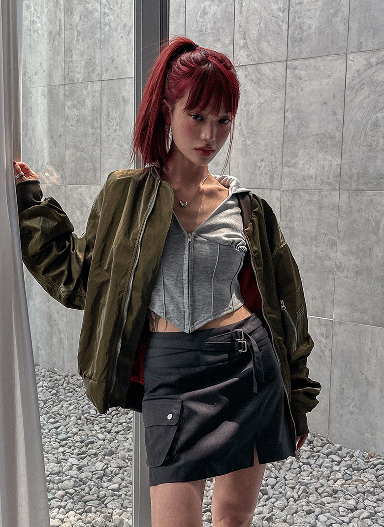 ULAN(ユレン)の「グロッシーシャーリングツーウェイma-1(Jackets/Outerwear)」