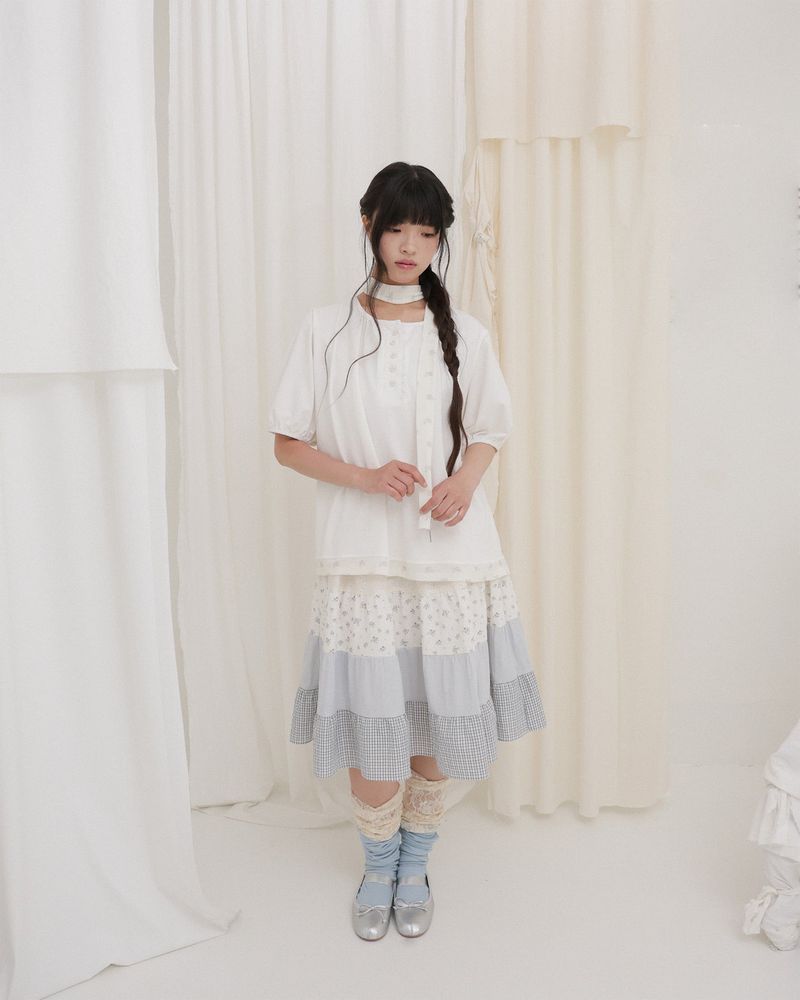  FLORAL PENDANT BACK RIBBON TOP