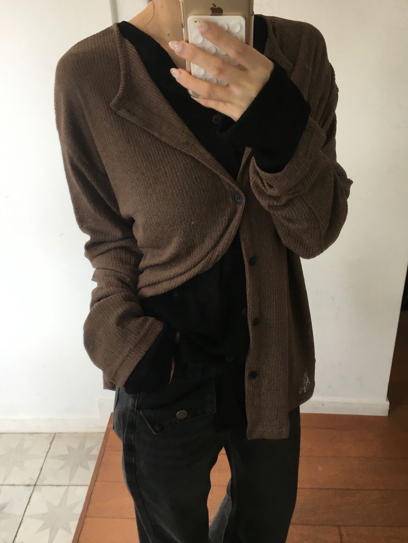 Obi linen ribbed round cardigan (4c)