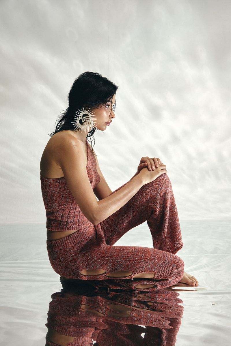 KNIT AND PROMISE Cut Out Pants