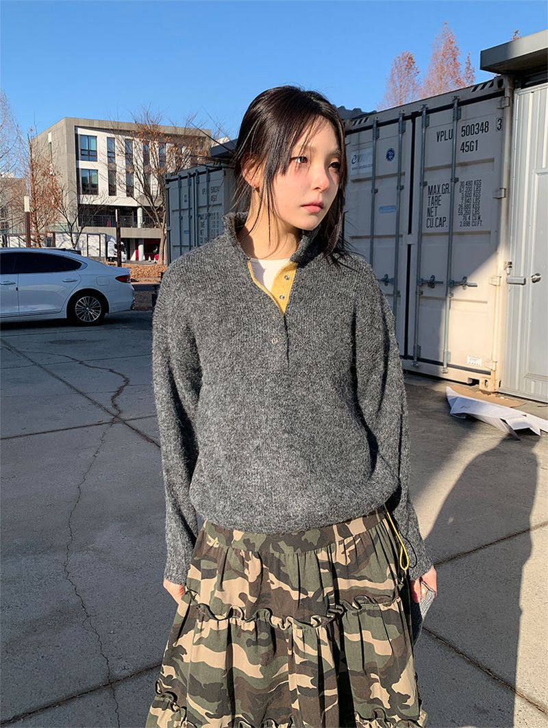 HENLEY ANORAK SWEATER (5C)