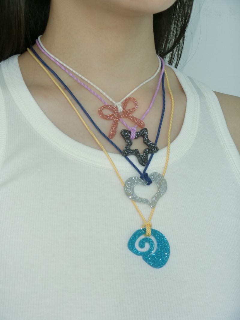 Glitter Necklace-blue/shell