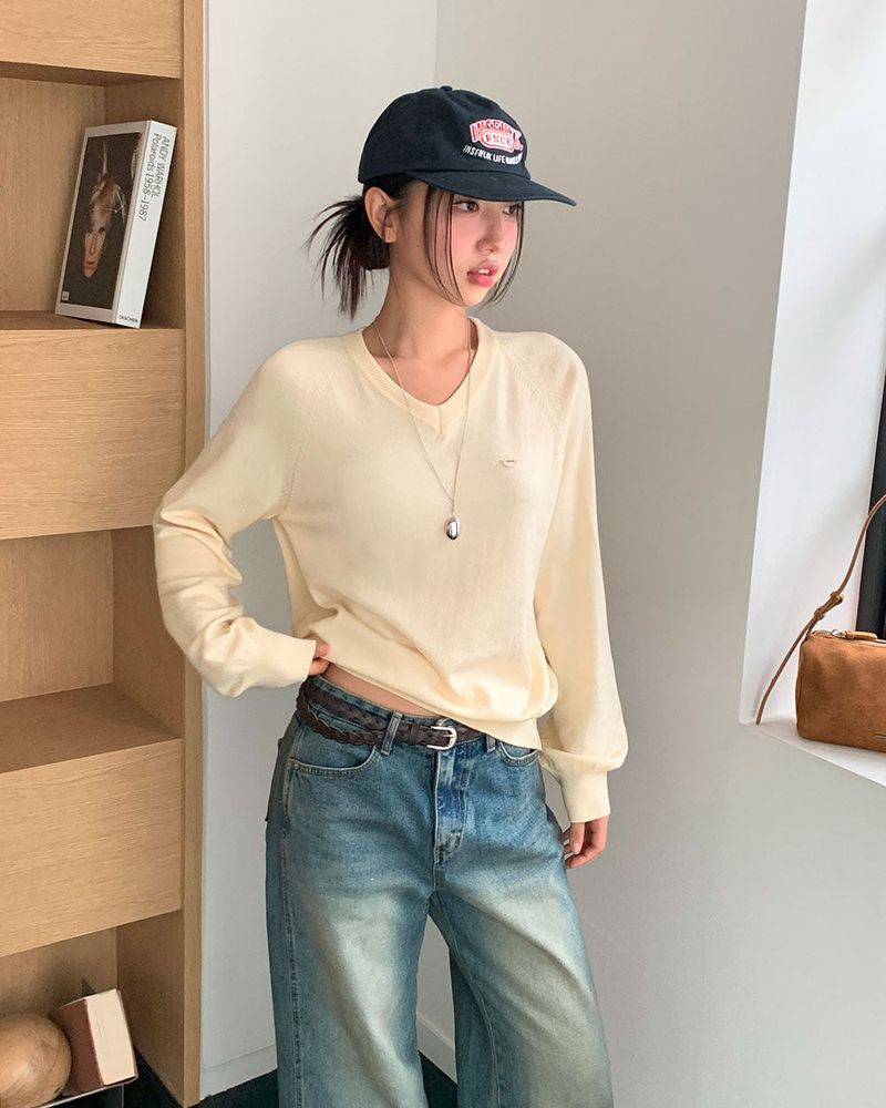 Caramel Color V-Neck Knit