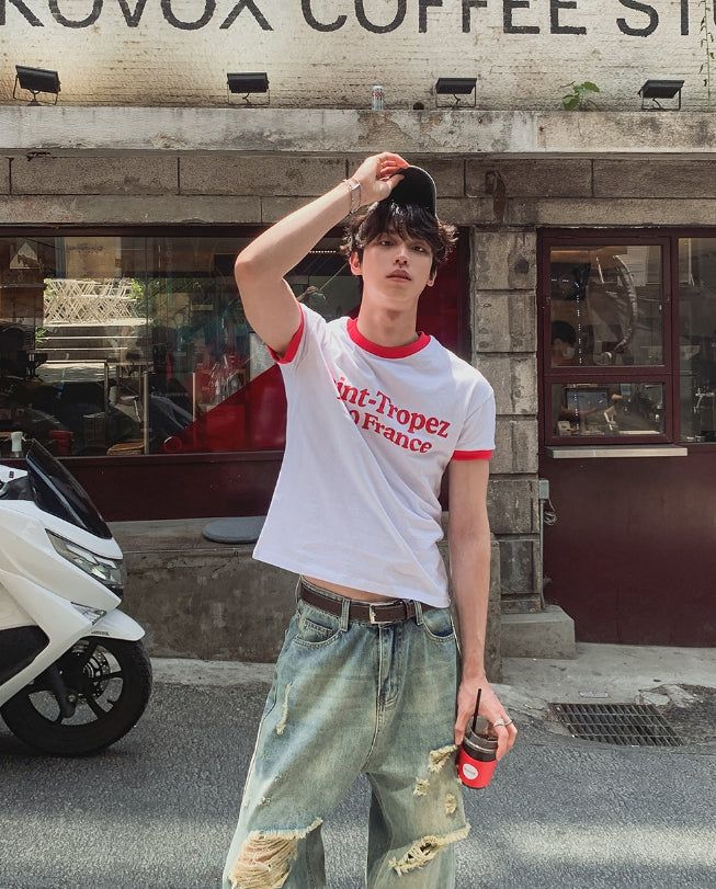 Subard Ringer Printed Short Sleeve T-shirt