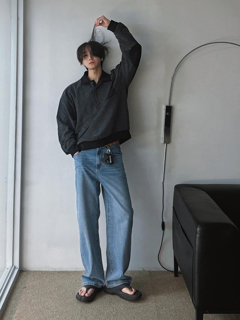 [A-P0047] フィニッシュワイドデニムパンツ (9色)