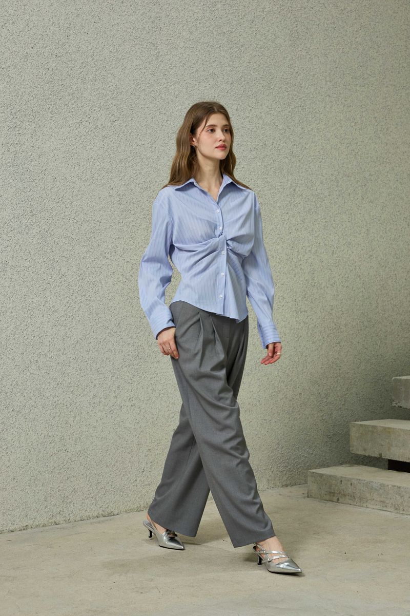 TOMO WIDE SLACKS / CHARCOAL