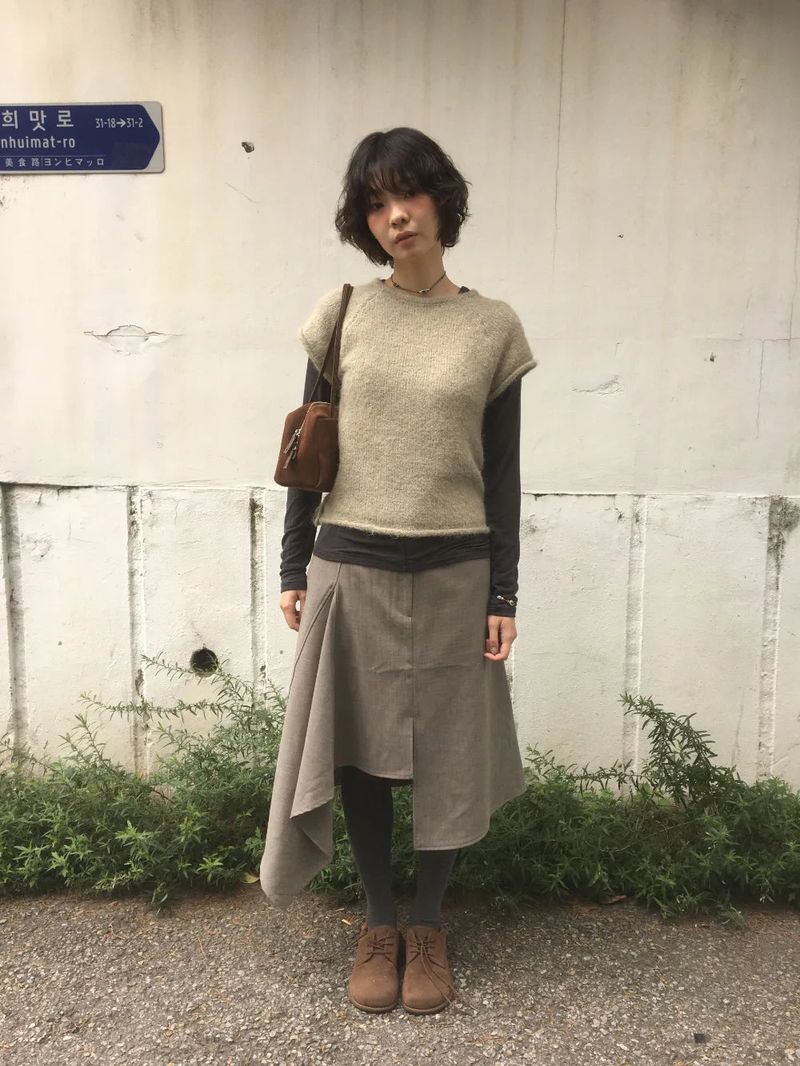 Yorin button half knit (3color)
