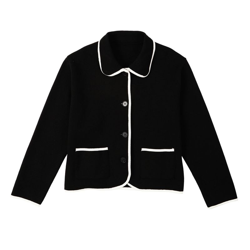 ラインニットジャケット / LINE KNIT JACKET_BLACK