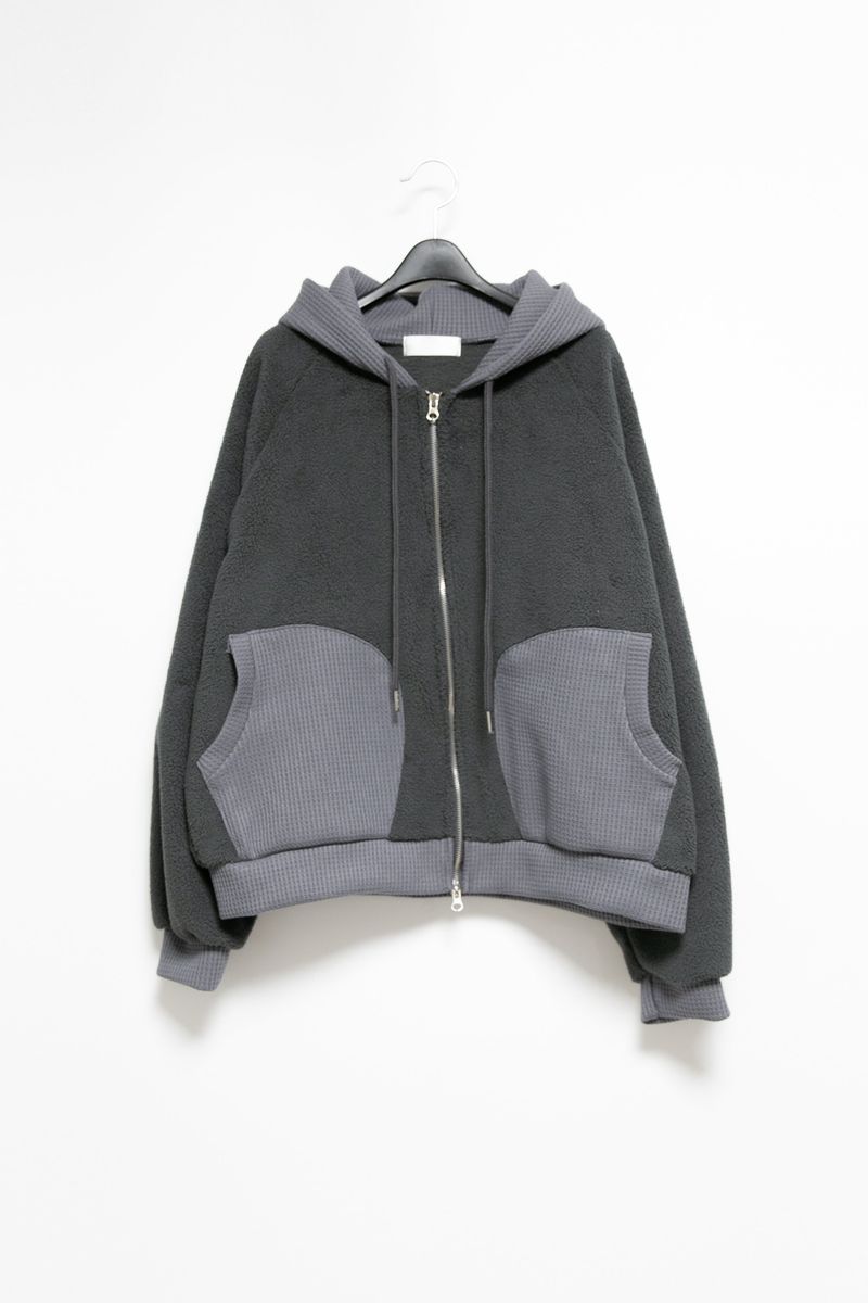 waffle pocket dumble hood jumper(2colors)