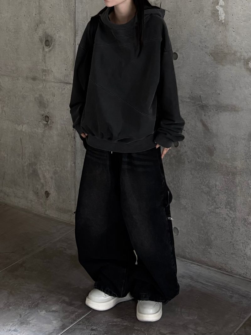back cross carpenter denim pants
