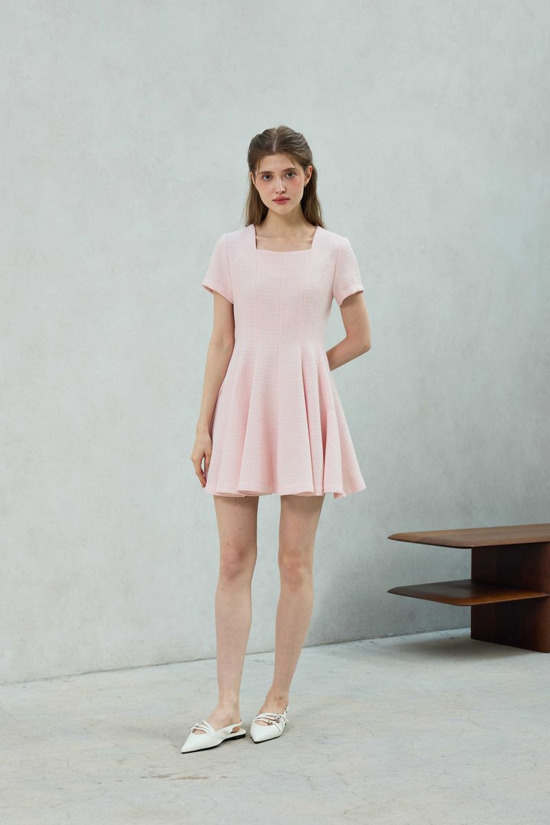 LANI TWEED DRESS / PINK