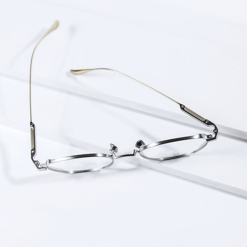 Knouun Round titanium glasses CODE. 102. B Silver N Gold