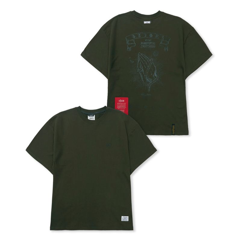 STIGMA(スティグマ)の「Praying Semi-oversized T-shirts Black / Khaki(Tops)」