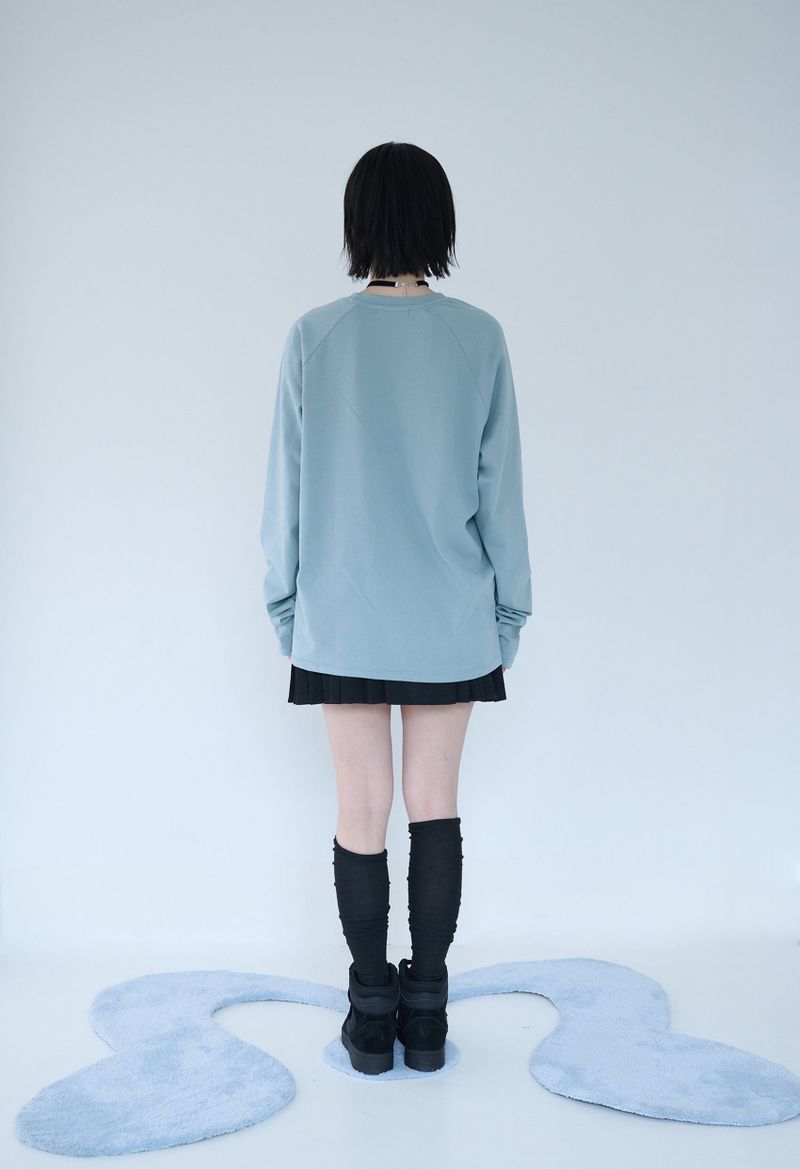 MIRE EYES RAGLAN T DUSTY BLUE