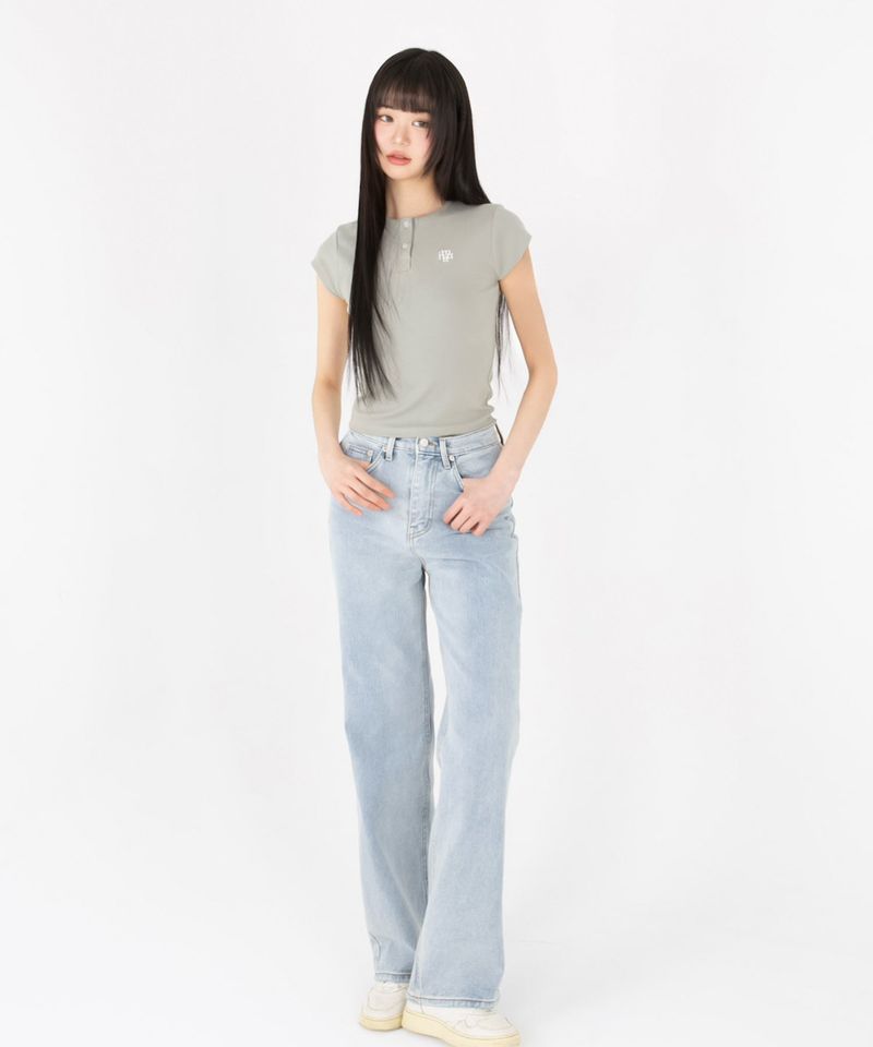 SLIM FIT REGULAR BUTTON HALF T-SHIRT [3color]