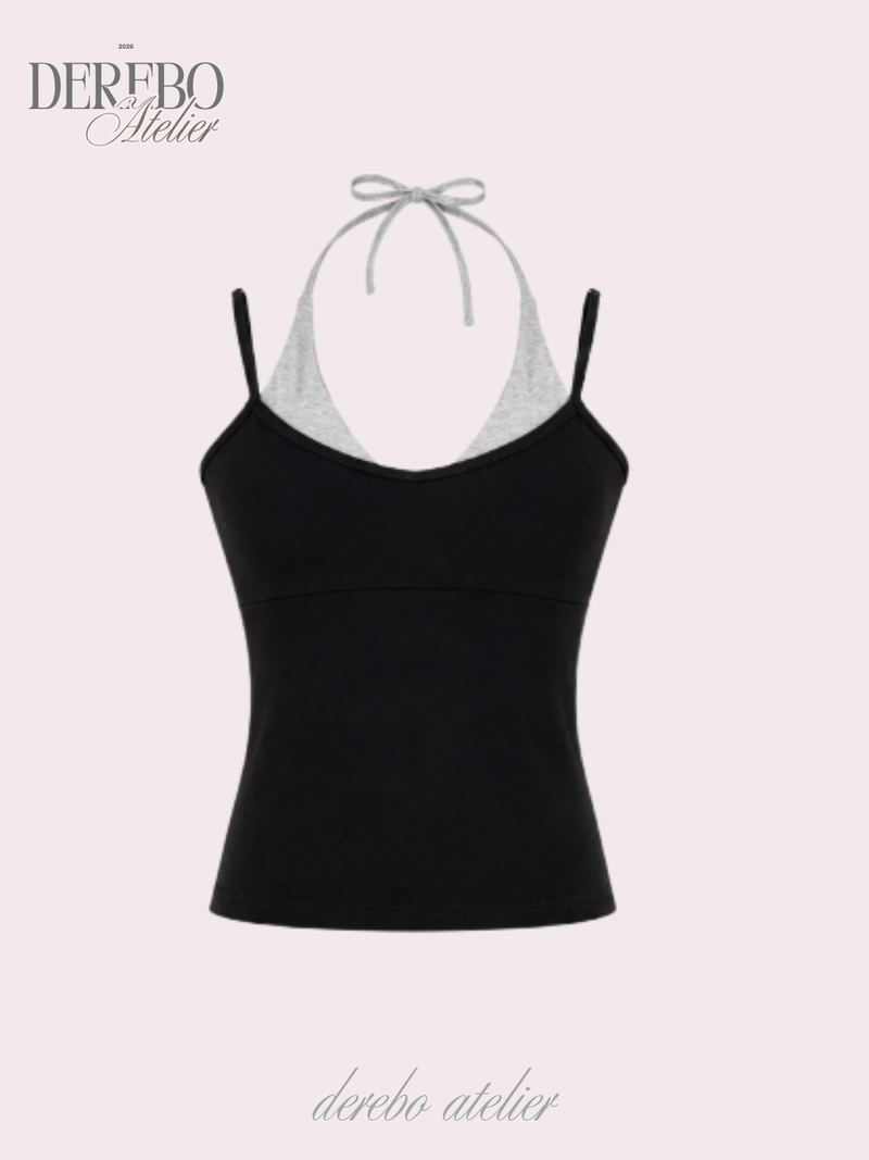 double halter pad sleeveless top