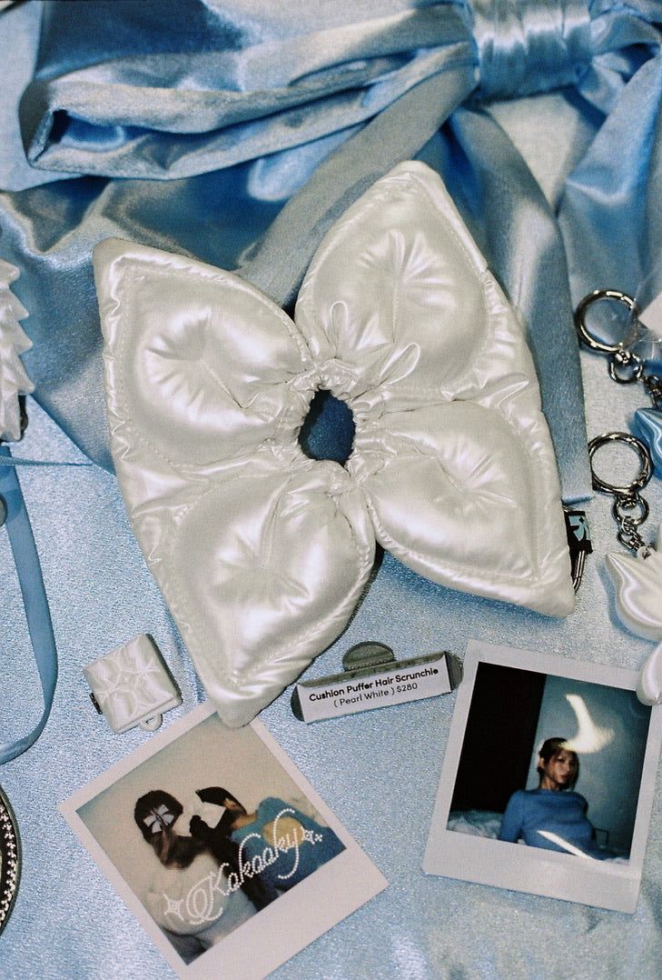 KOKOOKY ✦ Puffer Hair Scrunchie - Pearl White ver