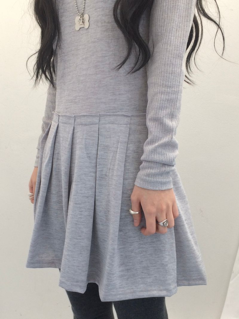 line and pleated dress