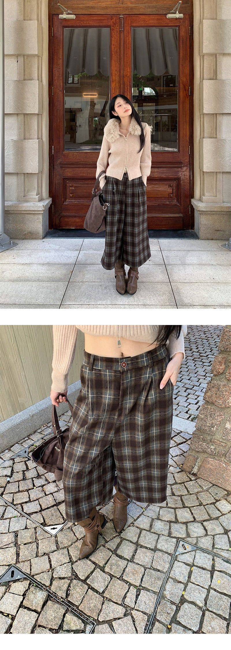 Fred Checkered Wool Capri Bermuda Pants