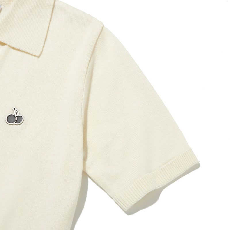 MONO CHERRY OPEN COLLAR KNIT [IVORY]