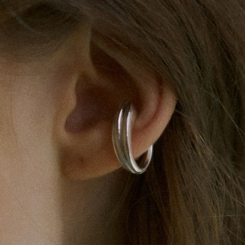 LEAF BOLD EAR CUFF (SILVER)