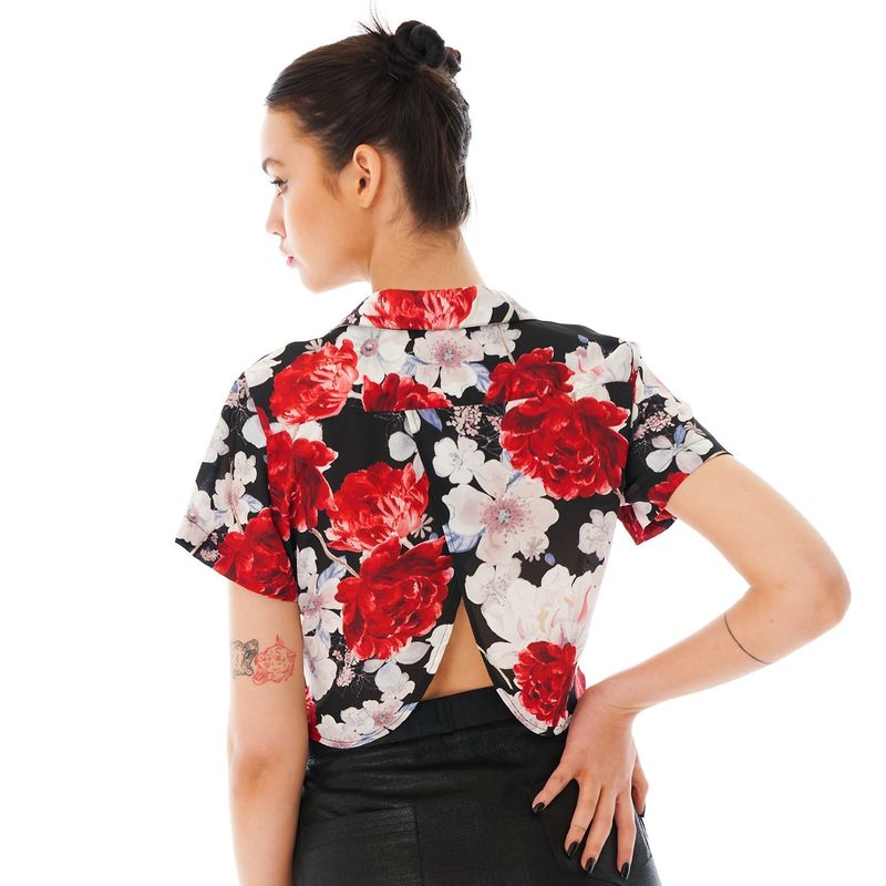 Tulip Shirt [Black Flower]