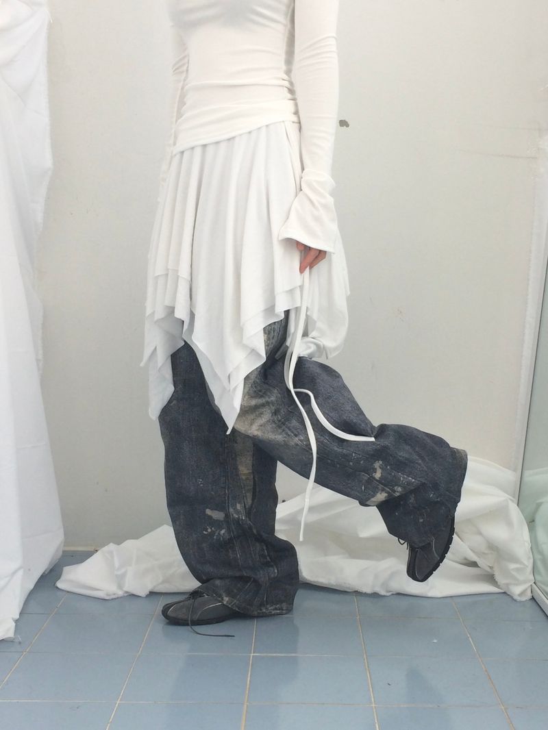 ribbonline wave skirt