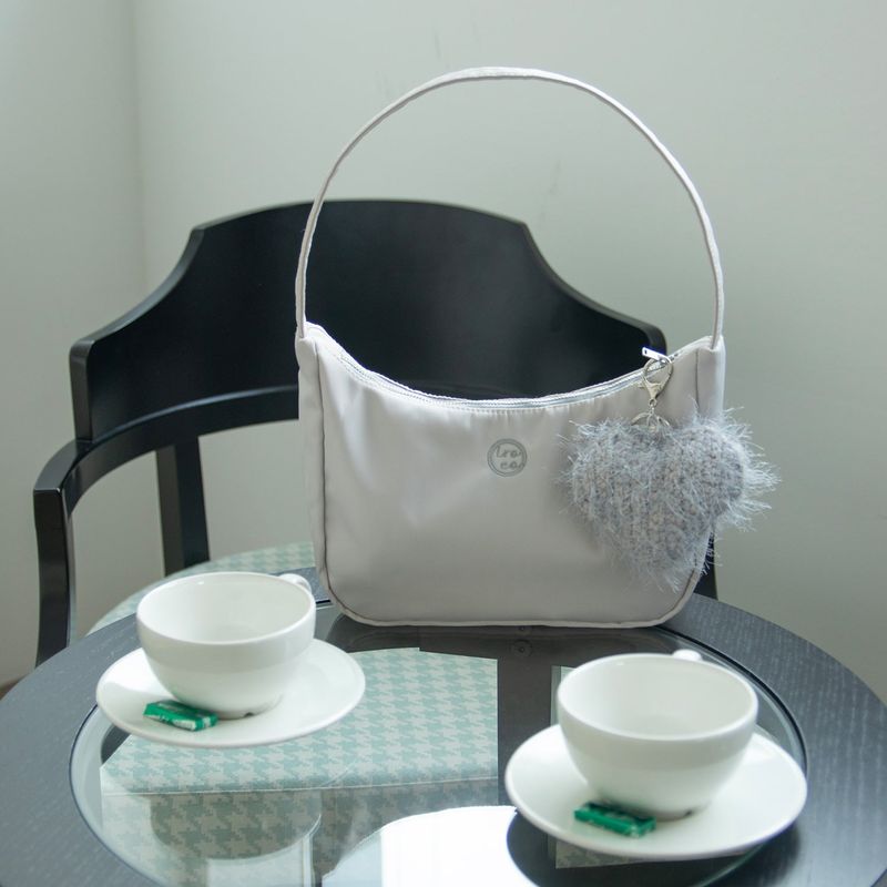 nylon mini hobo bag_cool grey