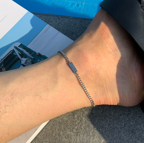  Bead Stick Metal Anklets