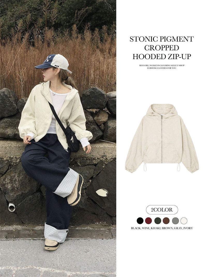 RITCORE(リットコア)の「Stonic Pigment Crop Hooded Zip-Up (6c)(Jackets/Outerwear)」