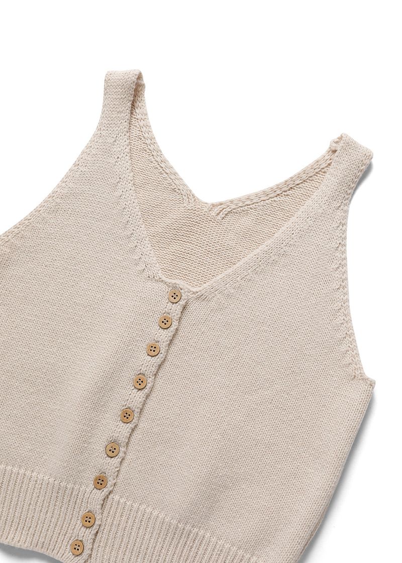 Nuts sleeveless knit_beige