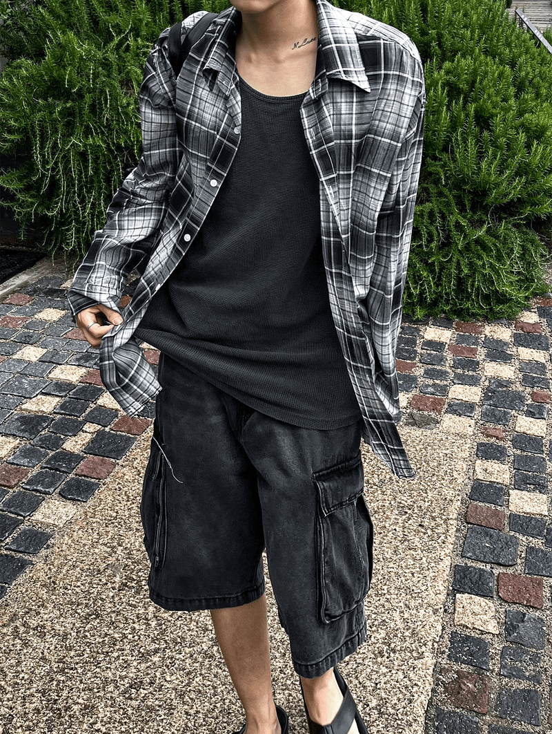 summer check board cutting shirts