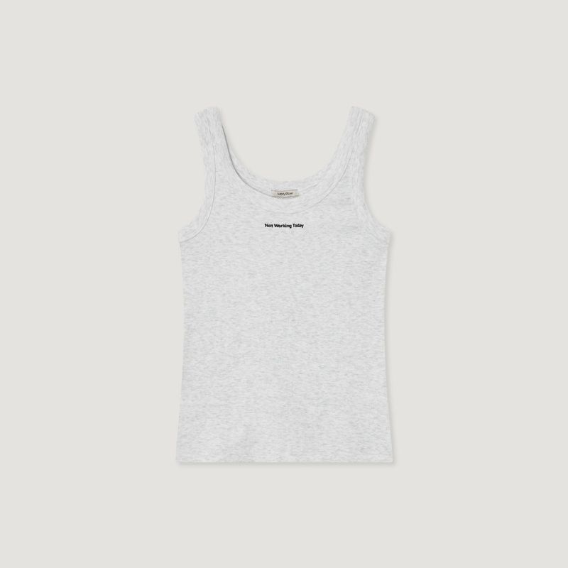 Ribbed Jersey Lettering Sleeveless T-shirt