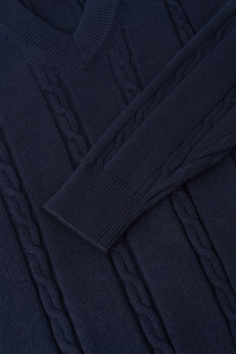 Melter Semi-Cropped Cable V-Neck Knit