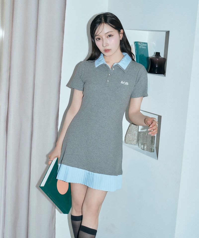 ANDGEEBEE（アンジービー）の「シャツドッキングポロミニワンピ（Dresses）」