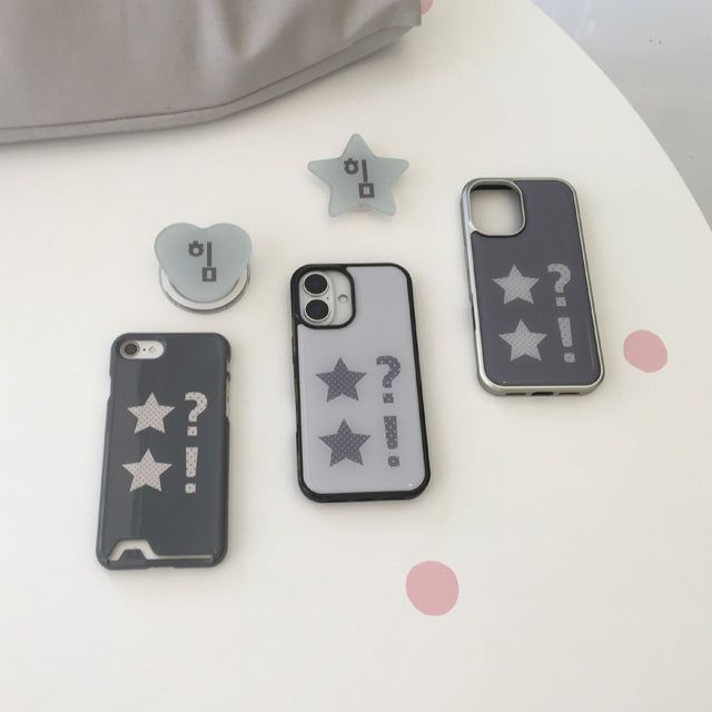 Dot dot star deep gray silver epoxy bumper case