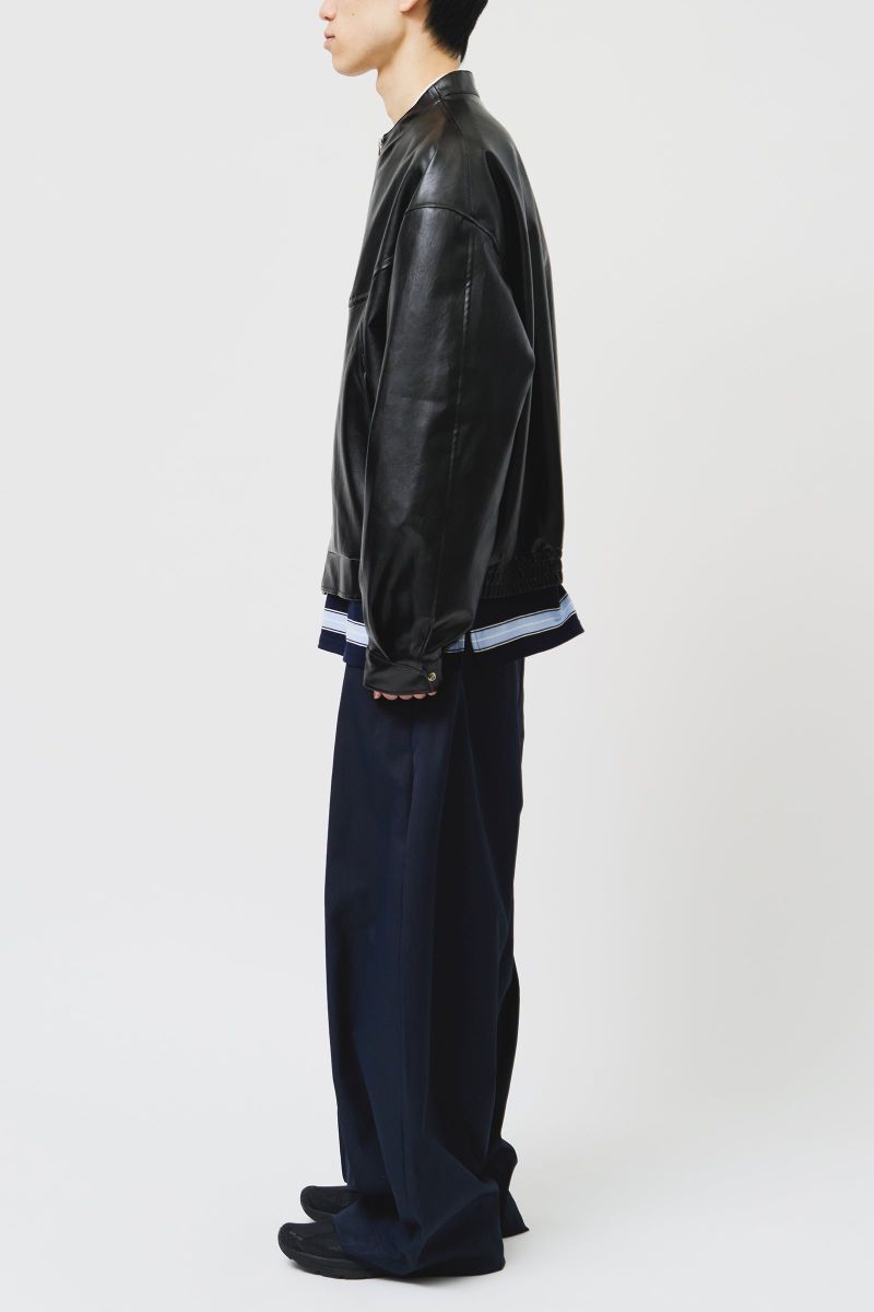 El Collarless Leather Jacket