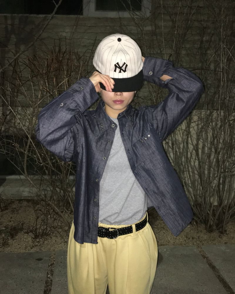 Non-fade Denim Cropped Shirt