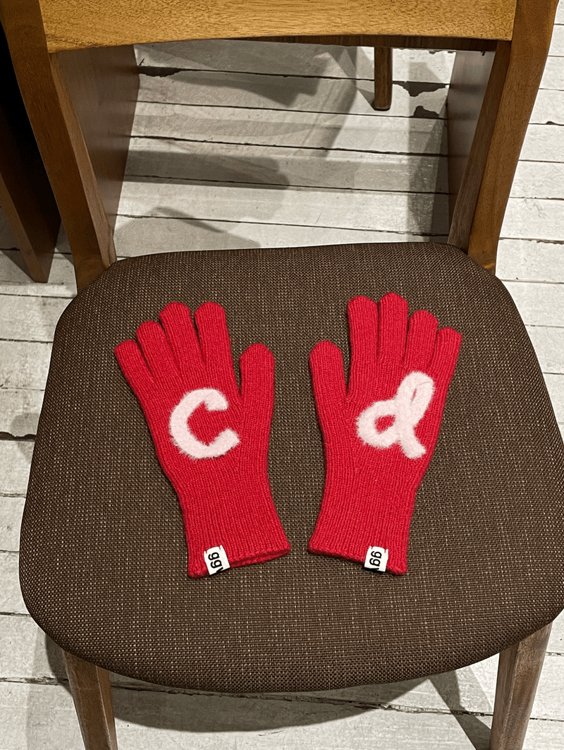 CUSTOM INITIAL KNIT RIBBON GLOVES