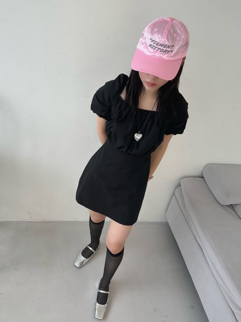 back strap ribbon dress