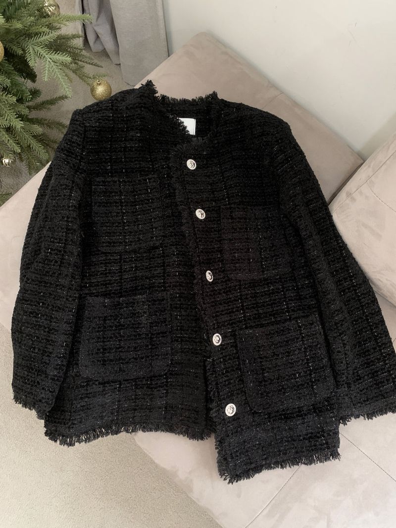 IF classic oversized tweed quilted jacket