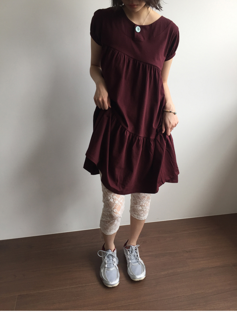 クロス ボタン ドレス (2color) 