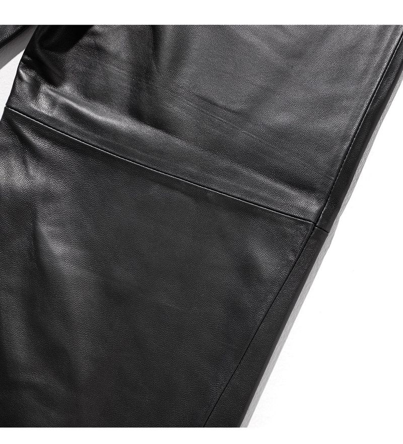 LAMSKIN CURVED LINE PANTS