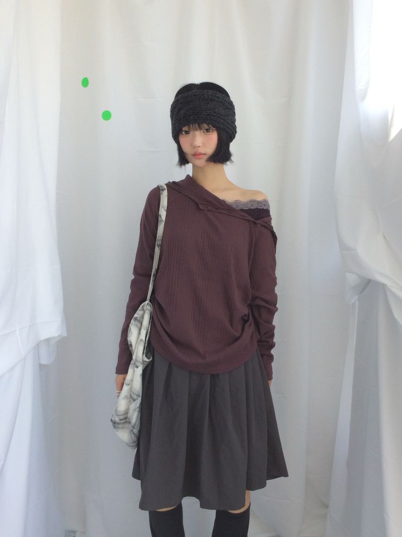 Lenny Shirring High-Neck Knitwear