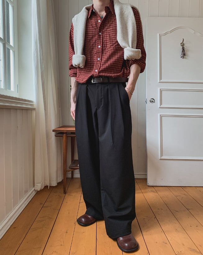 Keito Two-Tuck Wide Slacks